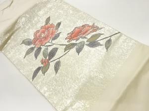 螺鈿手描き薔薇模様織出し名古屋帯